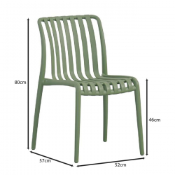 MODA-H Καρέκλα Στοιβαζόμενη, PP - UV Protection, Απόχρωση Πράσινο  52x57x80cm