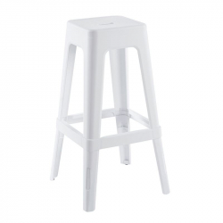 RELIX PP Σκαμπό BAR Στοιβαζόμενο, PP Απόχρωση Άσπρο  42x42x76cm