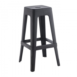 RELIX PP Σκαμπό BAR Στοιβαζόμενο, PP Απόχρωση Μαύρο  42x42x76cm