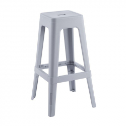 RELIX PP Σκαμπό BAR Στοιβαζόμενο, PP Απόχρωση Γκρι  42x42x76cm