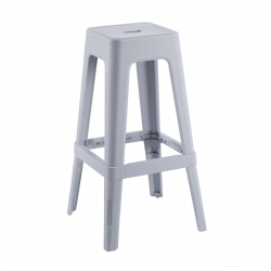 RELIX PP Σκαμπό BAR Στοιβαζόμενο, PP Απόχρωση Γκρι  42x42x76cm