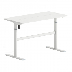 LEVEL Γραφείο Η/Υ Ηλεκτρικό Ρυθμιζόμενο, Πολλαπλών επιλογών ύψους, Άσπρο  120x60x72/115cm