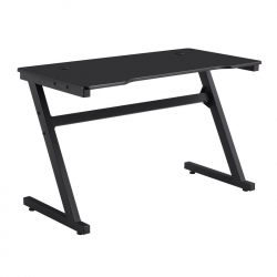 GAMING Γραφείο 120x60cm Μέταλλο Βαφή Μαύρο, Επιφάνεια MDF Μαύρο, με Βάση ακουστικών  120x60x75cm