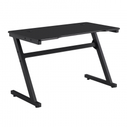 GAMING Γραφείο 120x60cm Μέταλλο Βαφή Μαύρο, Επιφάνεια MDF Μαύρο, με Βάση ακουστικών  120x60x75cm