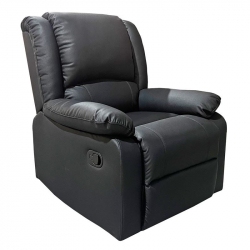 EVA Πολυθρόνα Relax Σαλονιού - Καθιστικού, PU Μαύρο  84x91x102cm