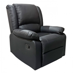 EVA Πολυθρόνα Relax Σαλονιού - Καθιστικού, PU Μαύρο  84x91x102cm