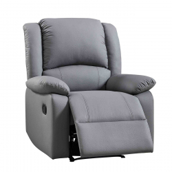 EVA Πολυθρόνα Relax Σαλονιού - Καθιστικού, PU Σκούρο Γκρι  84x91x102cm