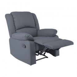 EVA Πολυθρόνα Relax Σαλονιού - Καθιστικού, PU Σκούρο Γκρι  84x91x102cm
