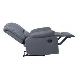 EVA Πολυθρόνα Relax Σαλονιού - Καθιστικού, PU Σκούρο Γκρι  84x91x102cm