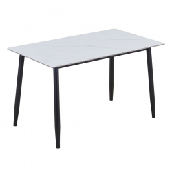 OSLO Τραπέζι Κουζίνας- Εστιατορίου,Μέταλλο Βαφή Μαύρο -Sintered Stone White Marble  120x70x75cm