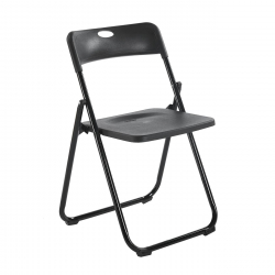 WENDY Καρέκλα Πτυσσόμενη, Μέταλλο Βαφή Μαύρο, PP Απόχρωση Μαύρο  48x49x73cm