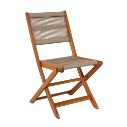 SPRING Καρέκλα Πτυσσόμενη Βεράντας - Κήπου, Ξύλο Ακακία Φυσικό, Rope Wicker Μπεζ  47x54x85cm