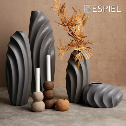 ΒΑΖΟ ΚΕΡΑΜ. ΑΣΥΜΜΕΤΡΟ ΣΚΟΥΡΟ ΓΚΡΙ 25Χ14ΕΚ.