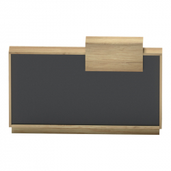 Γραφείο reception Lotus pakoworld σε φυσική-ανθρακί απόχρωση 160x60x105εκ