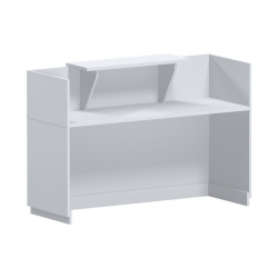 Γραφείο reception Lotus pakoworld σε λευκή απόχρωση 140x70x110εκ