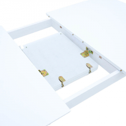 Tραπεζαρία επεκτεινόμενη Mabor-York pakoworld σετ 5τεμ ξύλο σε λευκή απόχρωση 120-150x80x73,8εκ