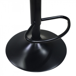 Σκαμπό μπαρ Coozy pakoworld πτυσσόμενο μεταλλικό μαύρο ματ με pu σε λευκή απόχρωση 46x47x90-112εκ