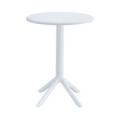 LION ΤΡΑΠΕΖΙ ΣΤΡΟΓΓΥΛΟ  ΠΟΛΥΠΡΟΠΥΛΕΝΙΟ ΛΕΥΚΟ Φ60x75cm