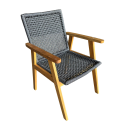 BARCELONA ΠΟΛΥΘΡΟΝΑ ΓΚΡΙ  ΞΥΛΟ ΑΚΑΚΙΑ TEAK LOOK 65.5x61.5x90cm