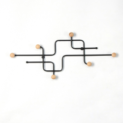 ΚΡΕΜΑΣΤΡΑ ΤΟΙΧΟΥ 6Θ 60,5Χ4Χ26,5cm ΜΑΥΡΗ ΜΕΤΑΛΛΙΚΗ