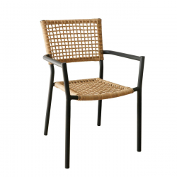 MIRANDA ΠΟΛΥΘΡΟΝΑ ALU ΑΝΘΡΑΚΙ/WICKER ΦΥΣΙΚΟ 56x60x86cm