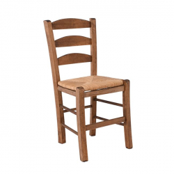 ΣΚΥΡΟΣ Καρέκλα Οξιά Βαφή Εμποτισμού Καρυδί, Κάθισμα Ψάθα Wheat Straw  41x43x89cm