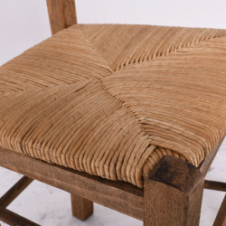 ΣΚΥΡΟΣ Καρέκλα Οξιά Βαφή Εμποτισμού Καρυδί, Κάθισμα Ψάθα Wheat Straw  41x43x89cm