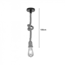 Φωτιστικό οροφής Ropily pakoworld φυσικό μέταλλο-σχοινί Φ1x100εκ