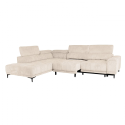 MASSIMO Καναπές Δεξιά Γωνία Ηλεκτρικά Συρόμενα Καθίσματα, Ύφασμα Water Repellent Μπεζ  289x229x107cm H.74/90cm