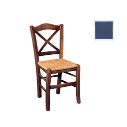 METRO Καρέκλα Οξιά Βαφή Εμποτισμού Μπλε, Κάθισμα Ψάθα  43x47x88cm