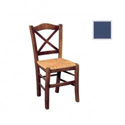 METRO Καρέκλα Οξιά Βαφή Εμποτισμού Μπλε, Κάθισμα Ψάθα  43x47x88cm