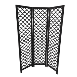 ΔΙΑΚΟΣΜΗΤΙΚΟ ΠΑΡΑΒΑΝ  3ΦΥΛΛΟ  ΜΑΥΡΟ ΑΝΤΙΚΕ 120X170cm