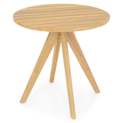 PANAY ΤΡΑΠΕΖΙ ΤΡΑΠ/ΡΙΑΣ ΣΤΡΟΓΓΥΛΟ ΞΥΛΙΝΟ ΑΚΑΚΙΑ  Φ80X78cm 