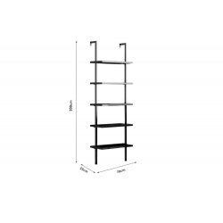 Ραφιέρα τοίχου Harris pakoworld σε μαύρη απόχρωση 60x22x200εκ