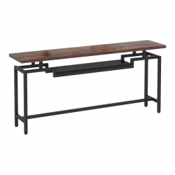Κονσόλα Onole pakoworld σε καρυδί - μαύρο μέταλλο 180x35x82εκ