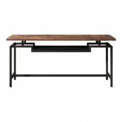 Κονσόλα Onole pakoworld σε καρυδί - μαύρο μέταλλο 180x35x82εκ
