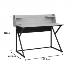 Γραφείο εργασίας Spaco pakoworld σε φυσική απόχρωση - μαύρα μεταλλικα πόδια 123x61.5x100.5εκ