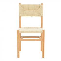 Καρέκλα Oarvine pakoworld φυσικό rubberwood-φυσικό σχοινί 46x52x88εκ