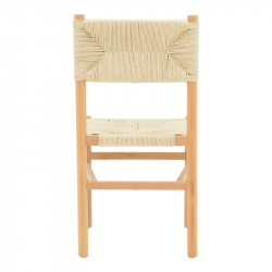 Καρέκλα Oarvine pakoworld φυσικό rubberwood-φυσικό σχοινί 46x52x88εκ