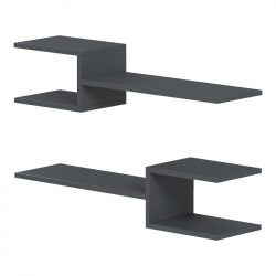 Ραφιέρα τοίχου Sumpa pakoworld 2τεμ ανθρακί 65x20x18εκ