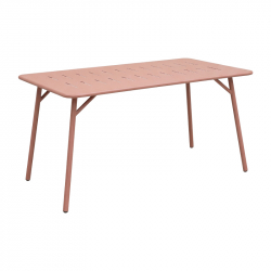 Τραπεζαρία Moraja Deraby Ι pakoworld σετ 5τεμ terracotta μέταλλο 140x80x72εκ