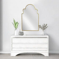 Artekko Dia Χρυσός Μεταλλικός Καθρέπτης Τοίχου (58x2.5x90)cm