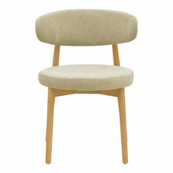 Καρέκλα Luben pakoworld ύφασμα γκρι - rubberwood σε φυσική απόχρωση 53x54x79εκ