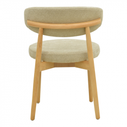 Καρέκλα Luben pakoworld ύφασμα γκρι - rubberwood σε φυσική απόχρωση 53x54x79εκ