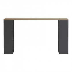 Γραφείο με ραφιέρα Colmar pakoworld ανθρακί- sonoma 140x60x75εκ