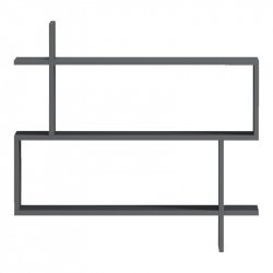 Ραφιέρα τοίχου Paralel pakoworld ανθρακί 70x22x65,5εκ