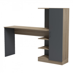 Γραφείο με βιβλιοθήκη και ντουλάπι Ofisio pakoworld sonoma-ανθρακί 152.3x40x120εκ