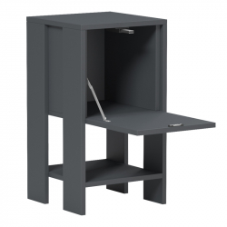 Κομοδίνο Reppo pakoworld ανθρακί 30x30x55εκ