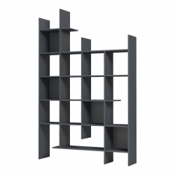 Βιβλιοθήκη Manco pakoworld ανθρακί 122x25.5x188εκ