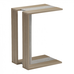 Βοηθητικό τραπέζι Muju pakoworld sonoma- μπεζ οψη μαρμάρου 30x40x55εκ